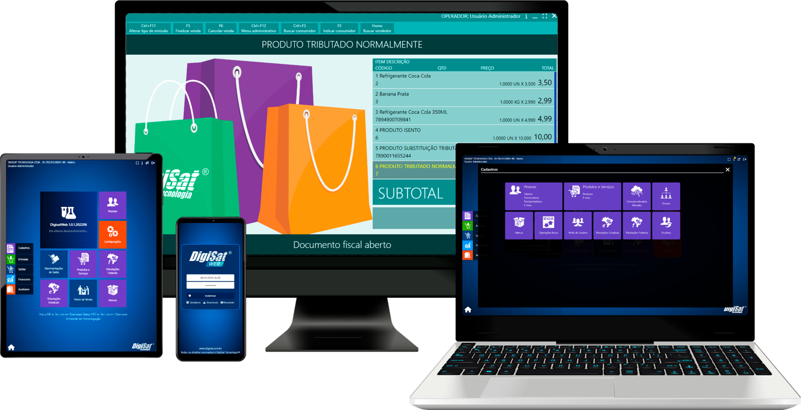 Soluções DigiSat em vários dispositivos
